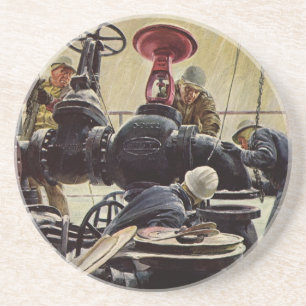 Vintage Business, Oil Platform on the Ocean Coaster