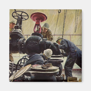 Vintage Business, Oil Platform on the Ocean Magnet