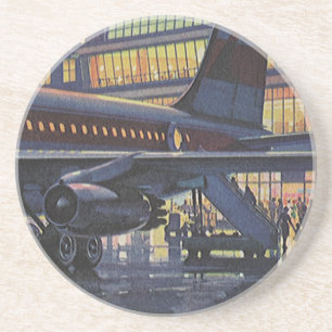 Vintage Business Passengers on Aeroplane at Airpor Coaster