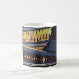 Vintage Business Passengers on Aeroplane at Airpor Coffee Mug