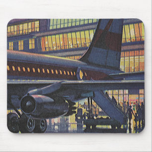 Vintage Business Passengers on Aeroplane at Airpor Mouse Mat
