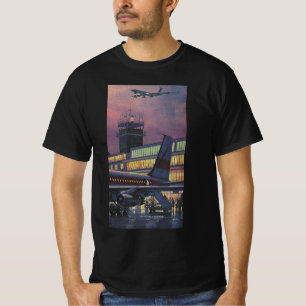 Vintage Business Passengers on Aeroplane at Airpor T-Shirt