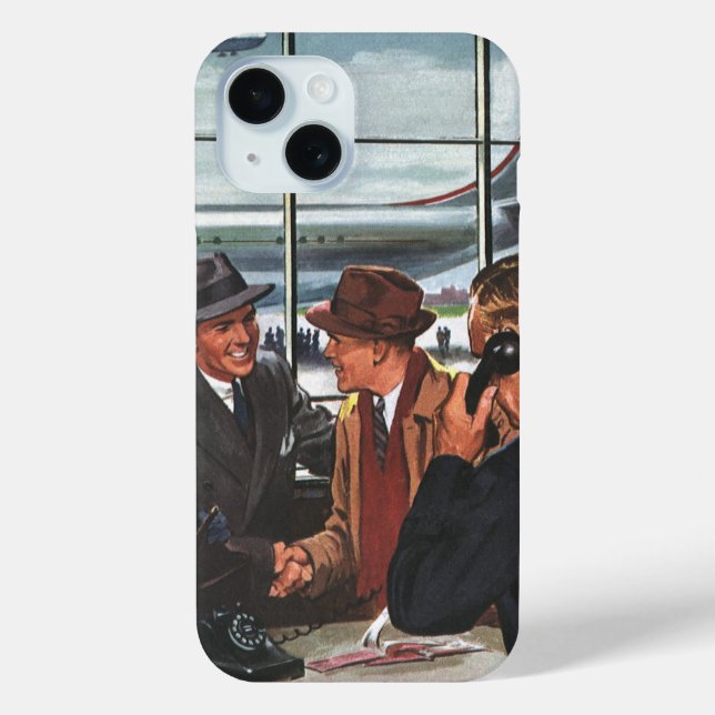Vintage Business, People at Airline Counter Case-Mate iPhone Case (Back)
