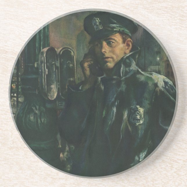 Vintage Business, Policeman on Emergency Telephone Coaster (Front)