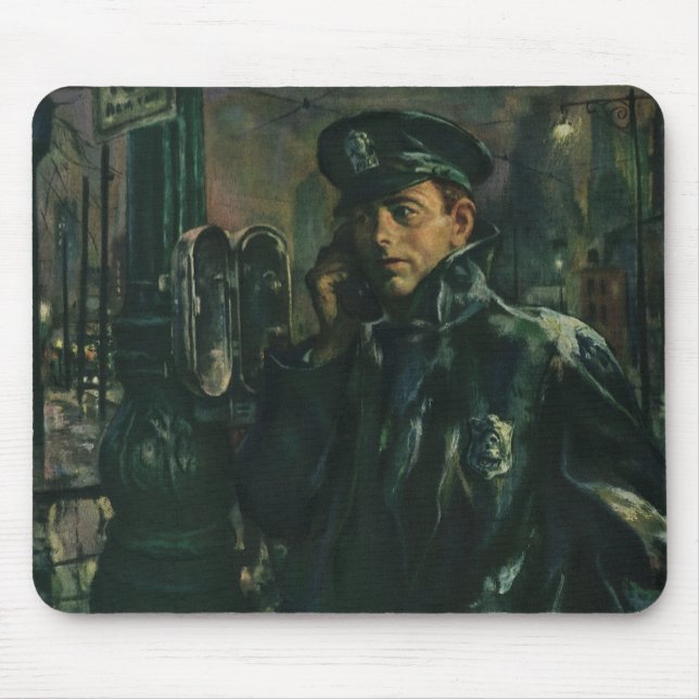 Vintage Business, Policeman on Emergency Telephone Mouse Mat (Front)