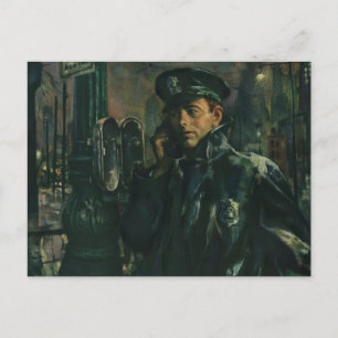 Vintage Business, Policeman on Emergency Telephone Postcard
