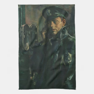 Vintage Business, Policeman on Emergency Telephone Tea Towel