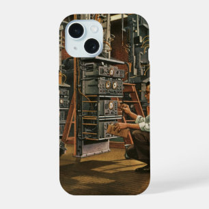 Vintage Business Radio Technician Fixing Equipment iPhone 15 Case