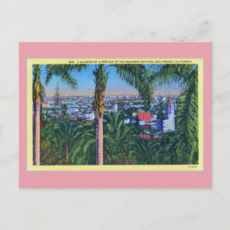 Vintage Business section Hollywood CAL Postcard
