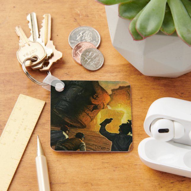 Vintage Business, Steel Manufacturing Industry Key Ring (Desk)