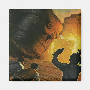 Vintage Business, Steel Manufacturing Industry Magnet
