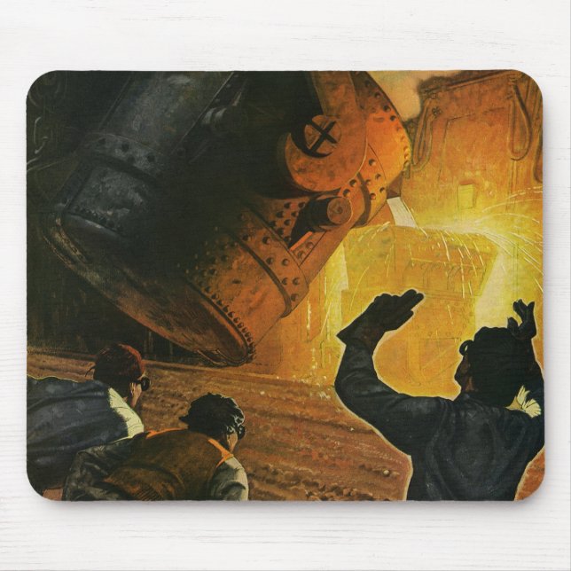 Vintage Business, Steel Manufacturing Industry Mouse Mat (Front)