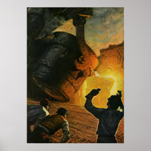 Vintage Business, Steel Manufacturing Industry Poster