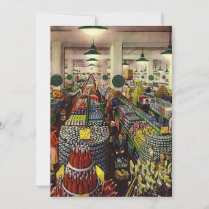 Vintage Business Supermarket, Food and Beverages Invitation