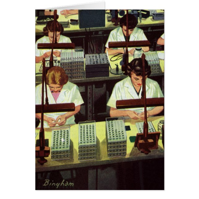 Vintage Business, Telephone Assembly Line Workers (Front)