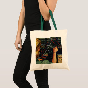 Vintage Business, Telephone Switchboard Operator Tote Bag