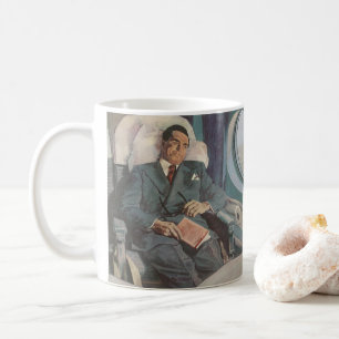 Vintage Business Travel, Reading on the Aeroplane Coffee Mug