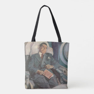 Vintage Business Travel, Reading on the Aeroplane Tote Bag