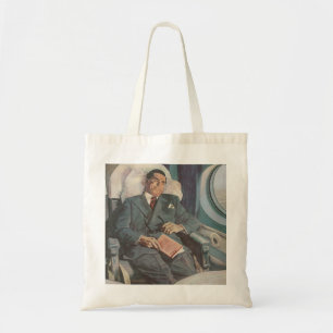 Vintage Business Travel, Reading on the Aeroplane Tote Bag