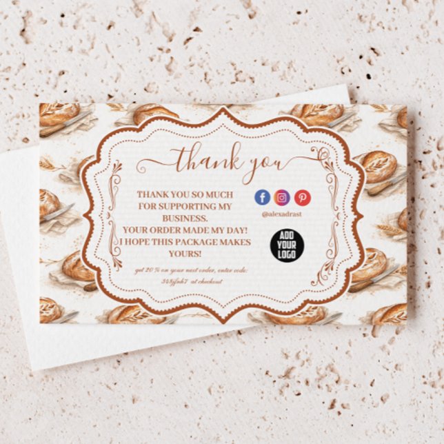 Vintage Buttercream Bakery Business Thank You Card (Creator Uploaded)