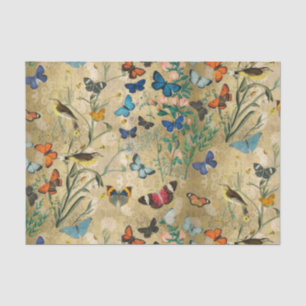 Vintage Butterflies and Decoupage Tissue Paper