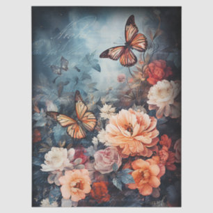 Vintage Butterflies and Flowers Decoupage Tissue Paper