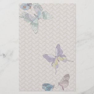 Vintage Butterflies and Lace Stationary Stationery