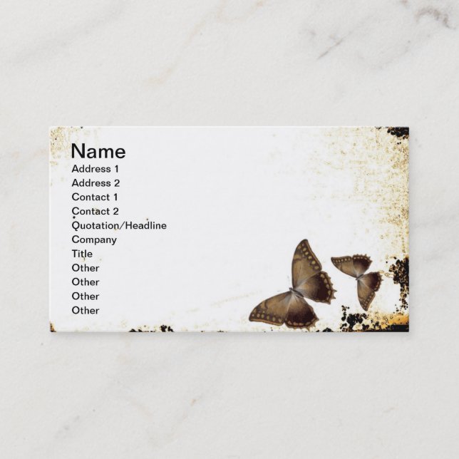 Vintage Butterflies Business Card (Front)