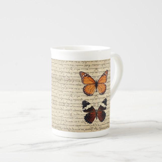 Vintage butterflies collection bone china mug (Front Right)
