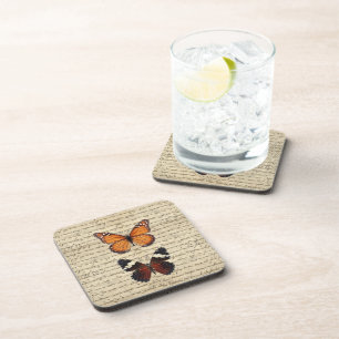 Vintage butterflies collection coaster
