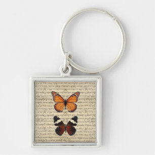 Vintage butterflies collection key ring