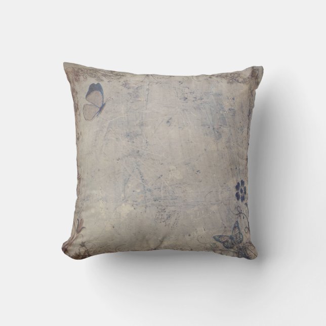Vintage Butterflies Cushion (Front)
