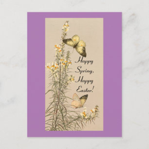 Vintage Butterflies Easter Postcard
