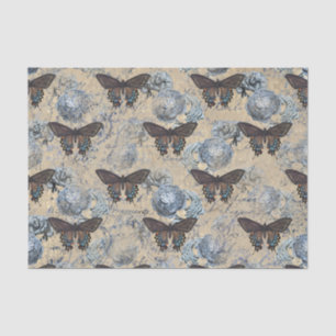 Vintage Butterflies Floral Tissue Paper