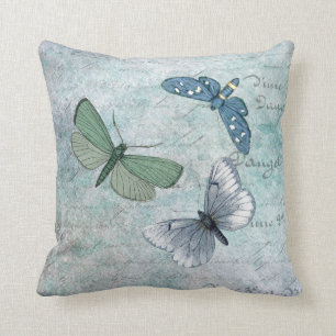Vintage Butterflies French Grunge Cushion