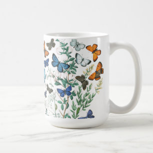 Vintage Butterflies Illustration on a Coffee Mug