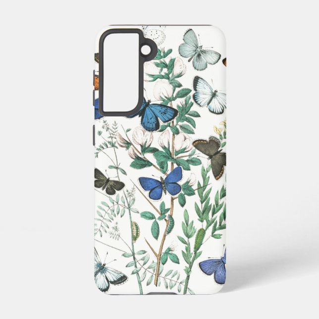 Vintage Butterflies Illustration Samsung Galaxy S21 Case (Back)