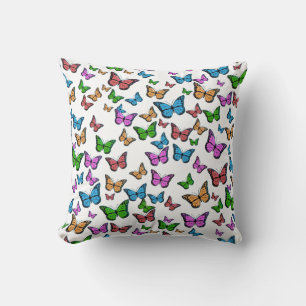 Vintage Butterflies Illustration Throw Pillow