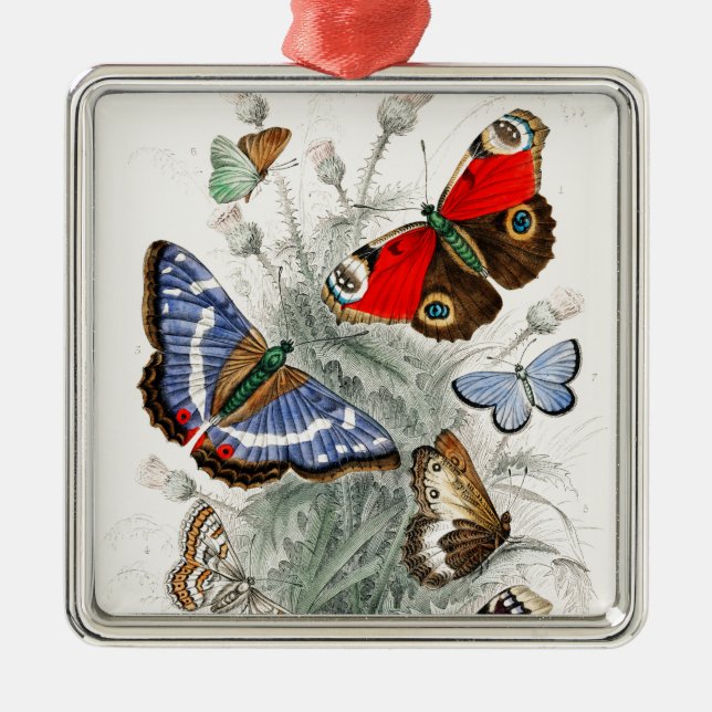 Vintage Butterflies Metal Tree Decoration (Front)