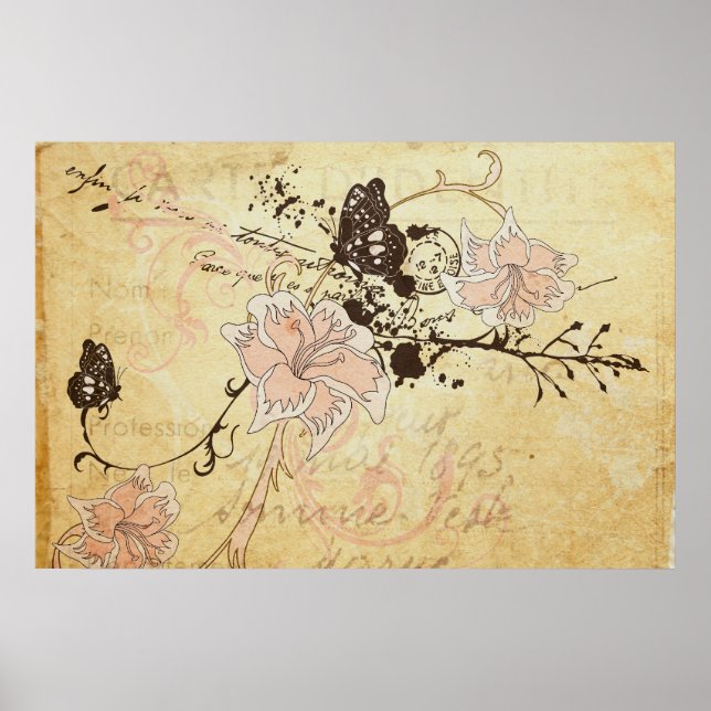 Vintage butterflies Poster (Front)