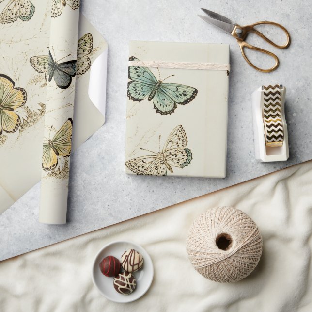 Vintage Butterflies Poster Wrapping Paper (Crafts)