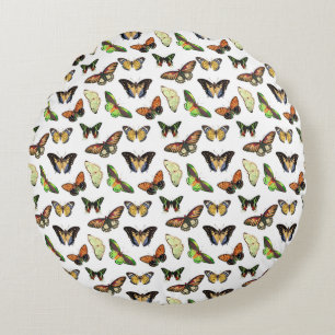 Vintage Butterflies Round Cushion