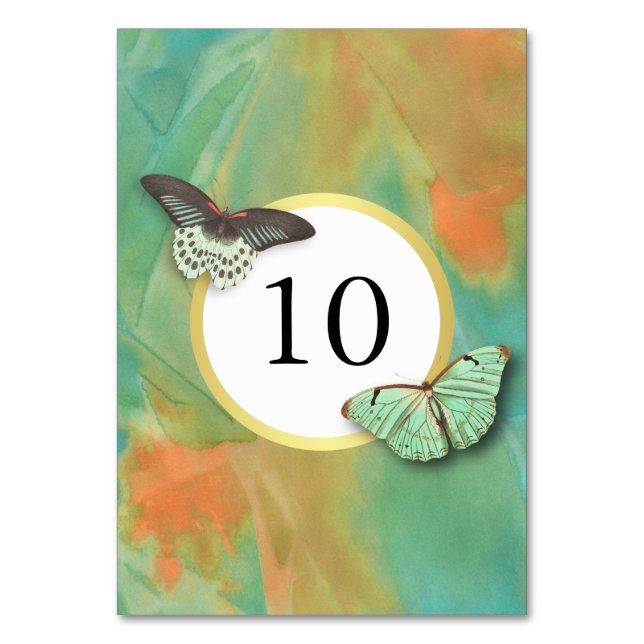 Vintage Butterflies Southwest Colours Table Number (Back)