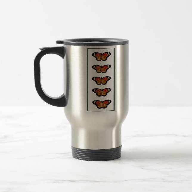 Vintage Butterflies Spring Beautiful Nature Cute Travel Mug (Left)