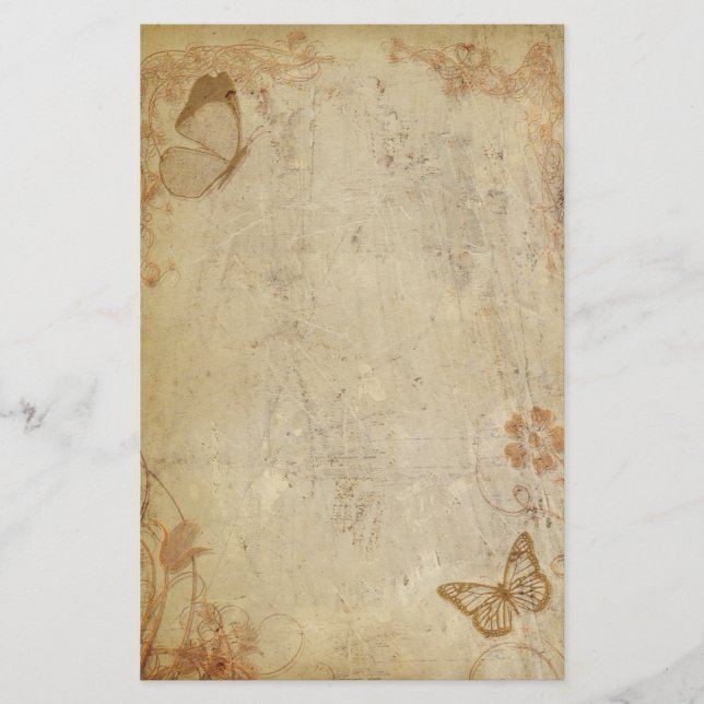 Vintage Butterflies Stationery (Front)