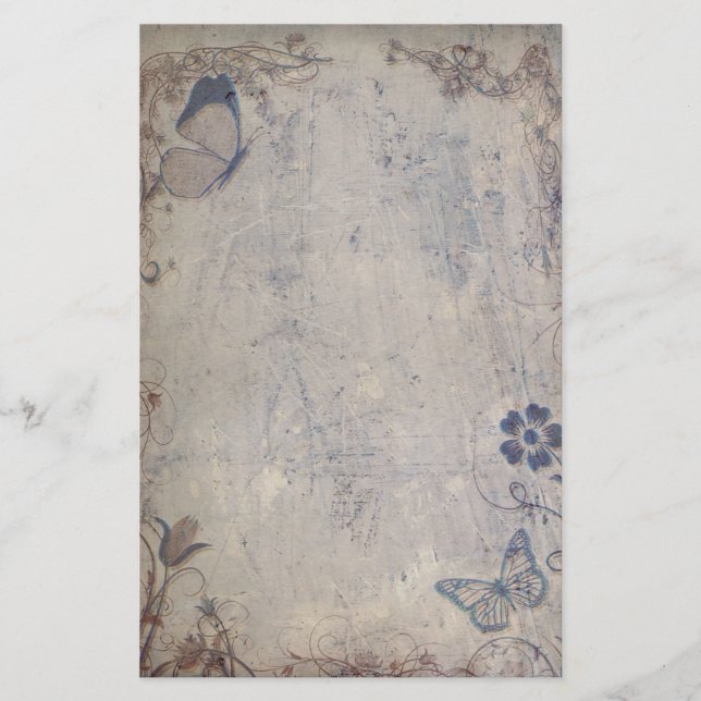 Vintage Butterflies Stationery (Front)