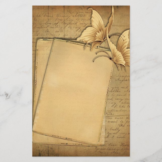 Vintage Butterflies Stationery (Front)