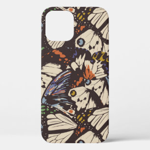 Vintage butterflies surface pattern. Colourful, t iPhone 12 Case