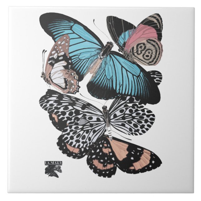 Vintage Butterflies Tile (Front)