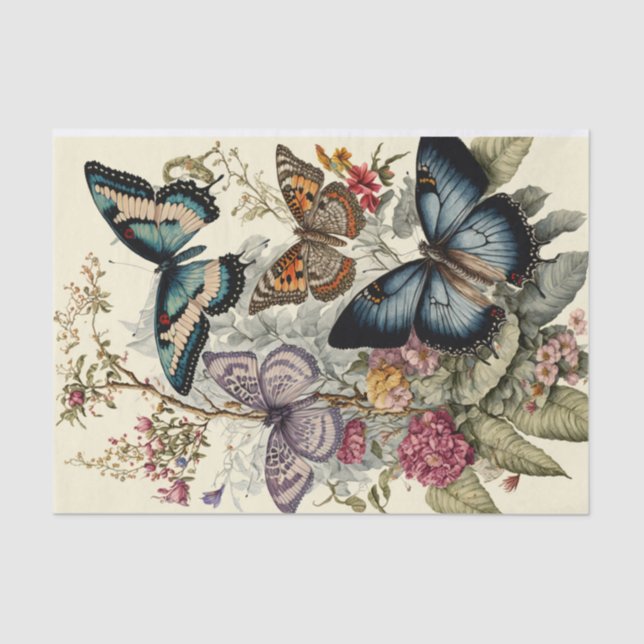 Vintage Butterflies Tissue Paper (Front)